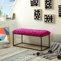 Comfortcorrect Joaquin Rectangular Hand Upholstered Bench, Fuchsia Velvet CO2625159